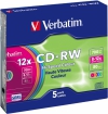 Матрицы CD-RW SERL Verbatim 700 MB 8x-12X Colour, 5 Pack Slim (43167V