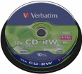 Blank CD-RW SERL Verbatim 700MB 12x, 10 Pack Spindle (43480V