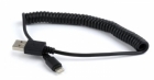 Gembird Spiral Cable USB Male - Apple Lightning Male 1.5m Black (CC-LMAM-1.5M