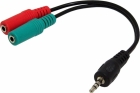 Kabelis Gembird 3.5 mm audio + microphone adapter Black (CCA-417