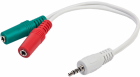 Cable Gembird 3.5 mm audio + microphone adapter White (CCA-417W