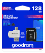 Goodram MicroSDXC 128GB Class 10 UHS I + Card reader + adapter (M1A4-1280R12
