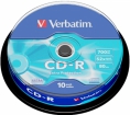 Blank CD-R Verbatim 700MB 1x-52x Extra Protection, 10 Pack Spindle (43437V