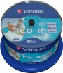 Blank CD-R AZO Verbatim 700MB 1x- 52x Wide Printable non ID,50 Pack Spindle (43438V