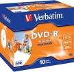 Matricas DVD-R AZO Verbatim 4.7GB 16x Printable, ID Branded,10 Pack Jewel (43521V