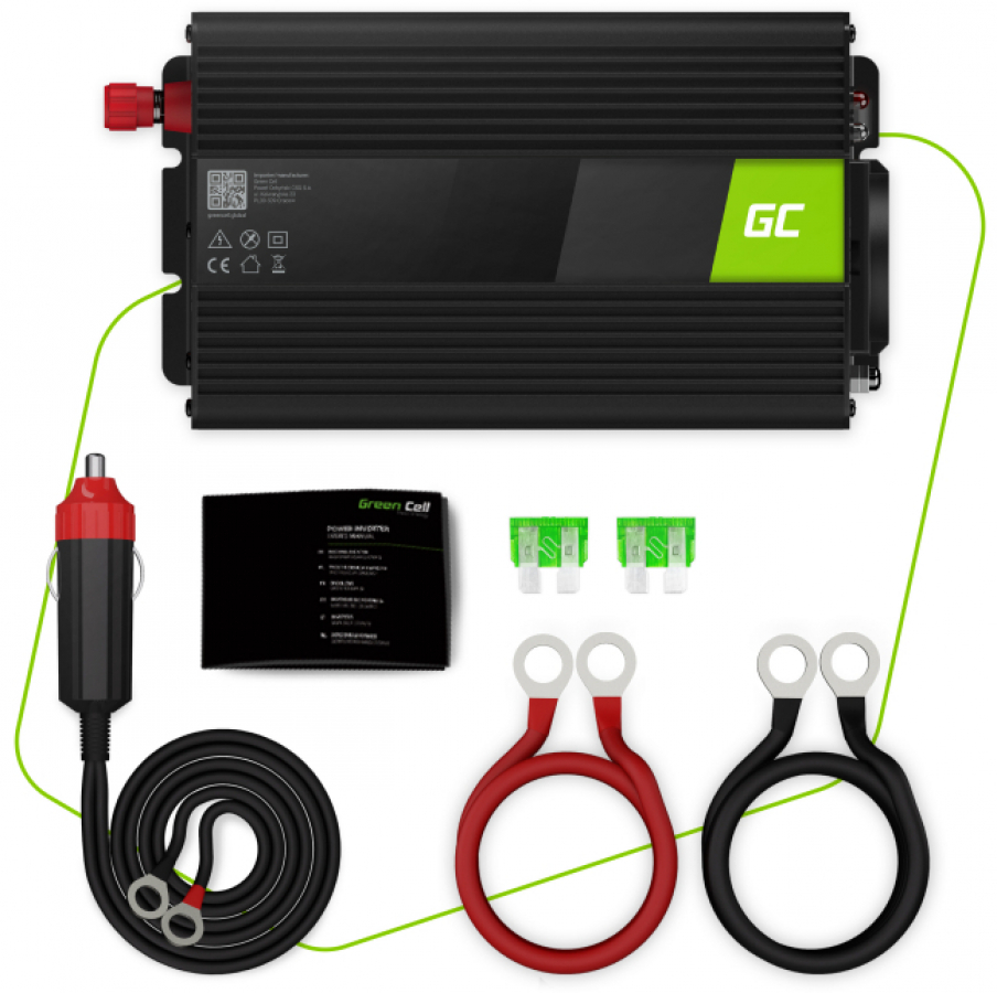 Power converter Green CellCar Power Inverter Converter 12V to 230V 300W/  600W Modified sine wave - Power converters - Car accessories