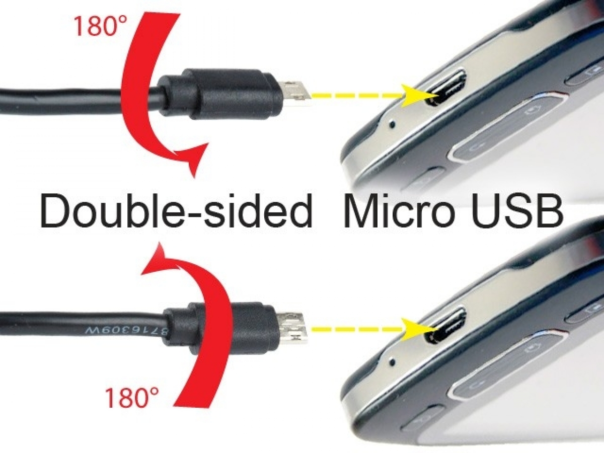 Double sided on sale male usb cord