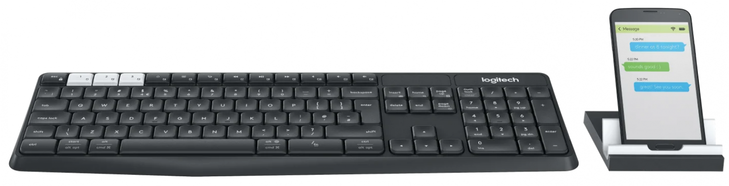 Sodavand tyktflydende Flygtig Logitech K375s Wireless Keyboard + Stand - PC keyboards | Baltic Data