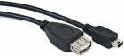 Kabelis Gembird OTG USB Female - MiniUSB Male 2.0 0.15m Black (A-OTG-AFBM-002