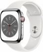 Smart watch Apple Watch Series 8 Cellular 45mm Silver Stainless Steel/ White Sport (MNKE3EL/A