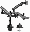 Monitor mount Gembird Desk Mounted Adjustable Monitor Arm with Notebook Tray (full-motion) (MA-DA3-02