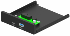 Adapteris Gembird Internal 3.5 Front PC Panel USB 3.1 Type-A + Type-C Port Black (FDI3-U3C-01