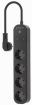 Viedā Rozete Gembird Smart Power Strip with USB Charger 4 Sockets Black (TSL-PS-S4U-01