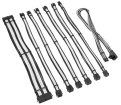 PSU kabeļu pagarinātāji Kolink Core Pro Braided Cable Extension Kit 12V-2x6 Type 1 - Jet Black/ White (COREPRO-EK-12VT1-BWH