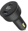 Car charger Gembird 2-port USB Car Fast Charger 65W Black (TA-UC-AC2PD65LCD-CAR-01