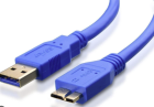 Cable Brackton USB-A Male - USB Micro B Male 0.5m Blue (US3-AMB-0050.U