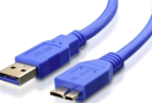 Cable Brackton USB-A Male - USB Micro B Male 1m Blue (US3-AMB-0100.U