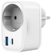 Lādētājs Gembird 2-port USB Fast Charger with Pass-through AC socket 20W White (TA-ACPDQC20-01-W
