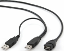 Cable Gembird 2 x USB Male - USB Female 0.9m Black (CCP-USB22-AMAF-3