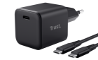 Charger Trust Maxo Ultra-small 65W GaN USB-C Black + 2m cable (26046