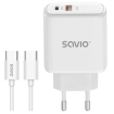 Wall Charger Savio 20 W 1× USB-A, 1× USB-C with USB-C 1m cable (LA-13