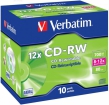 Blank CD-RW SERL Verbatim 700MB 10x-12x 10 Pack Jewel (43148