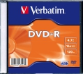 Blank DVD-R AZO Verbatim 4.7GB 16x 20, Pack Slim (43547V