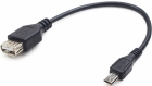 Kabelis Gembird OTG USB Female - MicroUSB Male 0.15m Black (A-OTG-AFBM-03