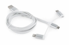 Gembird USB Male - MicroUSB/Type C/Lightning Male 1m White (CC-USB2-AMLM32-1M-W
