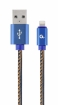 Gembird USB Male - Lightning Male Premium denim 1m Blue (CC-USB2J-AMLM-1M-BL