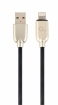 Gembird USB Male - Lightning Male Premium rubber 1m Black (CC-USB2R-AMLM-1M