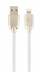 Gembird USB Male - Lightning Male Premium rubber 1m White (CC-USB2R-AMLM-1M-W