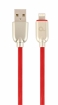 Gembird USB Male - Lightning Male Premium rubber 2m Red (CC-USB2R-AMLM-2M-R