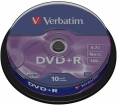 Blank DVD+R AZO Verbatim 4.7GB 16x 10 Pack Spindle (43498V