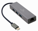 Gembird USB-C Gigabit network adapter with 3-port USB 3.1 hub (A-CMU3-LAN-01