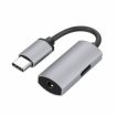 Platinet Type-C Audio adapter 3.5mm socket + Type-C charging Silver (PMMAC35