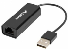 Lanberg USB-A RJ-45 interface / gender Adapter Black  (NC-0100-01