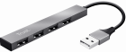USB Hub Trust Halyx Aluminium 4-Port Mini USB Hub Silver (23786