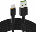 Cable Green Cell Ultra Charge Micro USB Male - USB-A Male with Orange LED Diode 1.2m (KABGC04