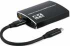 Adapter Gembird USB-C Type-C Male - 2 x HDMI Female 4K Black (A-CM-HDMIF2-01