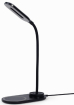 Galda lampa Gembird Desk Lamp with Wireless Charger Black (TA-WPC10-LED-01
