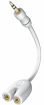 Kabelis Inakustik 3.5mm Male - 2 x 3.5mm Female White (00310302